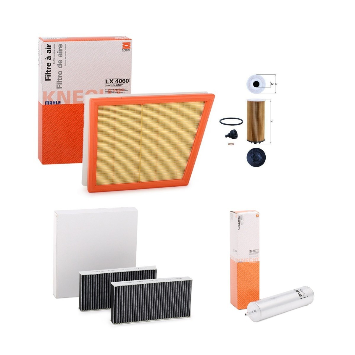 MAHLE Σετ φίλτρων MHL4055N0100 MHL4055N0100 Σετ φίλτρων BMW Σειρά 5 MAHLE
