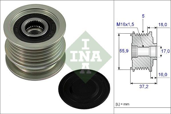 INA Dispositivo ruota libera alternatore 535 0009 10 INA 535 0009 10 Puleggia alternatore DODGE DAKOTA prezzo
