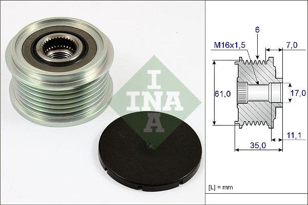 INA Alternator Freewheel Clutch 535 0022 10 Iveco Daily INA alternator parts 535002210