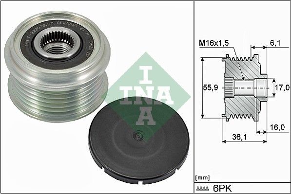 INA Dispositivo ruota libera alternatore 535 0026 10 INA 535 0026 10 Puleggia ruota libera VOLVO S70 (LS, 874) originale prezzo