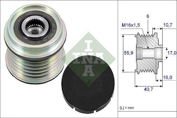 INA Generatortomgang 535 0028 10 Frihjul generator INA MEGANE 535 0028 10 billige