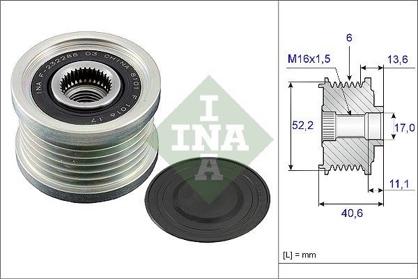 INA Rueda libre de alternador 535 0044 10 Poleas / engranajes Altima L32: Rueda libre de alternador INA 535 0044 10