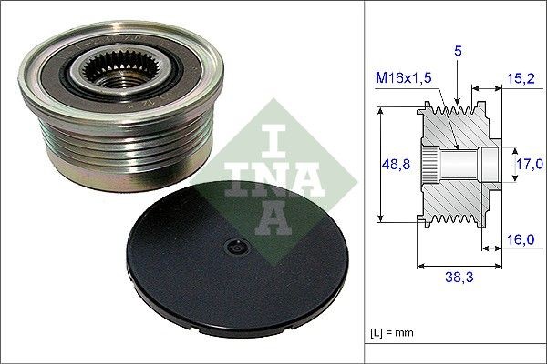 INA Dispositivo ruota libera alternatore 535 0048 10 535 0048 10 Puleggia cinghia alternatore INA Renault