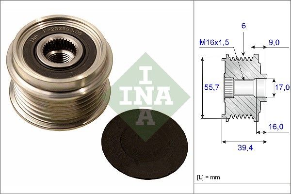 INA Voľnobeżka alternátora 535 0060 10 INA 535 0060 10 originálne Voľnobeżka alternátora Nissan Navara D22 cena