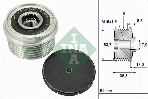 INA Alternator Freewheel Clutch 535 0074 10 INA 535 0074 10 FORD Orion Mk3 (GAL) alternator freewheel pulley replacement