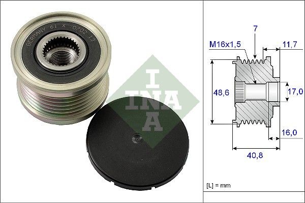 INA Generatortomgang 535 0080 10 Frihjul generator INA Mercedes-Benz CLA 535 0080 10