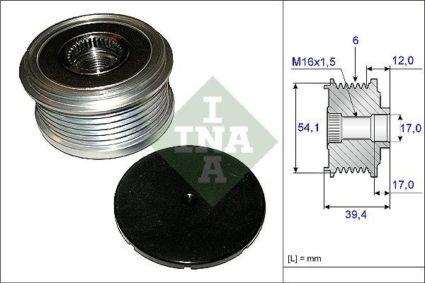 INA Rueda libre de alternador 535 0090 10 Kits de reparación Mazda 323 Familia BJ: Rueda libre de alternador INA 535 0090 10