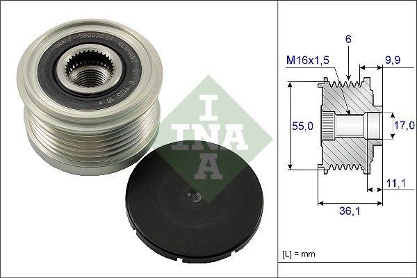 Dispositivo ruota libera alternatore INA 535 0103 10 INA 535 0103 10 Puleggia alternatore PORSCHE 911 2019