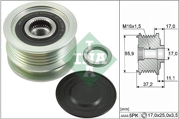 INA Alternator Freewheel Clutch 535 0116 10 INA 535 0116 10 Nissan S14 alternator pulley replacement