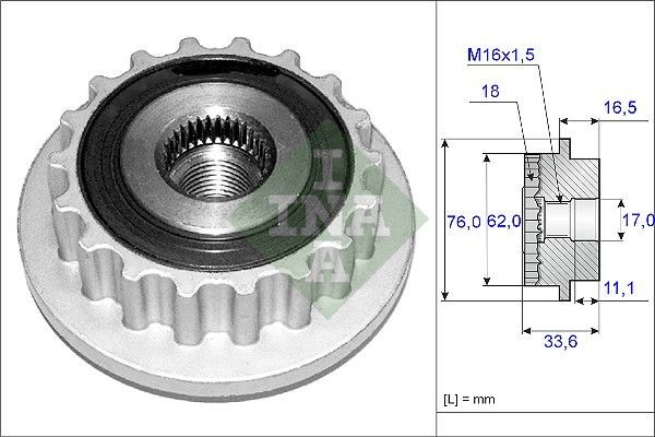 INA Dispositivo ruota libera alternatore 535 0118 10 INA 535 0118 10 costo Puleggia alternatore DODGE DAKOTA