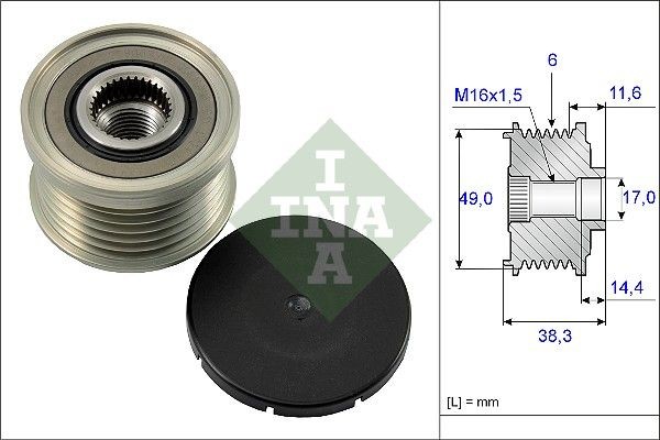 INA Roda livre do alternador 535 0127 10 INA 535 0127 10 Roda livre do alternador BMW 02 Touring (E6) 2002 Tii 130 cv 1973