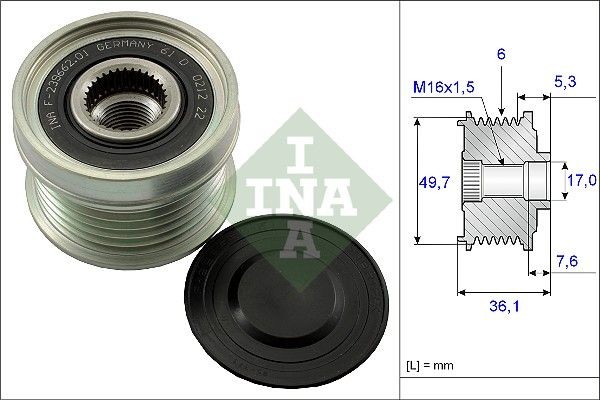 INA Generatortomgang 535 0134 10 535 0134 10 Reimhjul dynamo MERCEDES-BENZ CLA INA