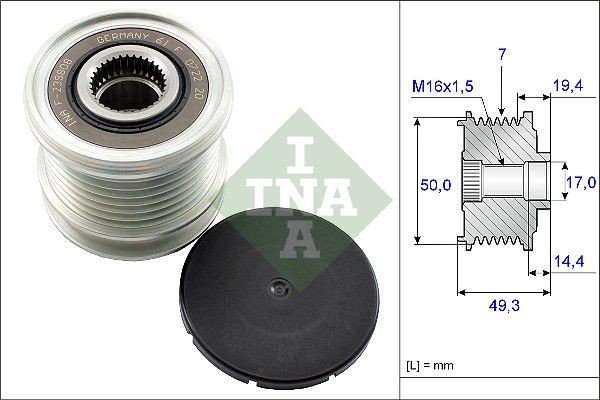INA Vapaakytkin 535 0140 10 INA 535 0140 10 Mercedes X164 laturin osat hinta