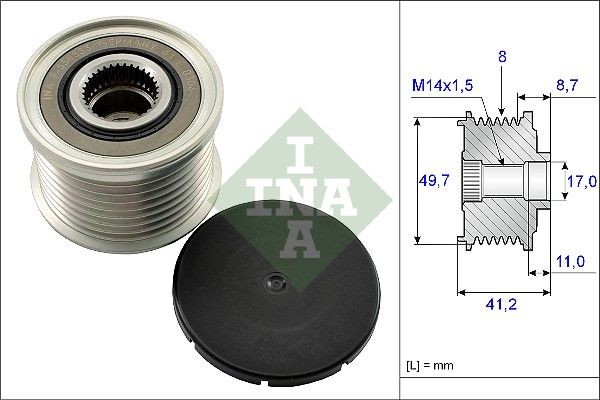INA Rueda libre de alternador 535 0141 10 Kits de reparación BMW F23: Rueda libre de alternador INA 535 0141 10