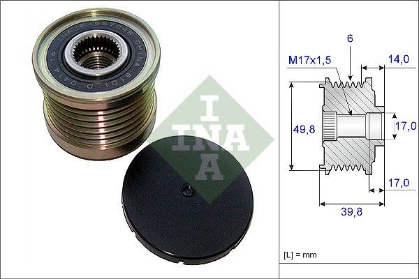 Dispositivo ruota libera alternatore INA 535 0146 10 INA 535 0146 10 Puleggia ruota libera Nissan QASHQAI 2013