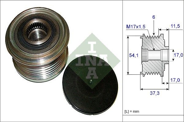 INA Poulie roue libre, alternateur 535 0149 10 Roues dentées Peugeot Expert Tepee: Poulie roue libre, alternateur INA 535 0149 10