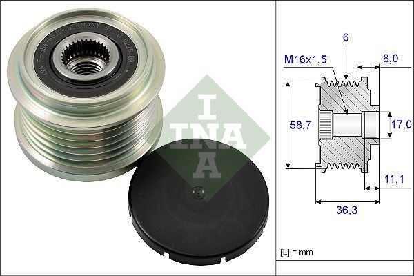 Generatortomgang INA 535 0160 10 INA 535 0160 10 Reimhjul dynamo FIAT DUCATO 2024