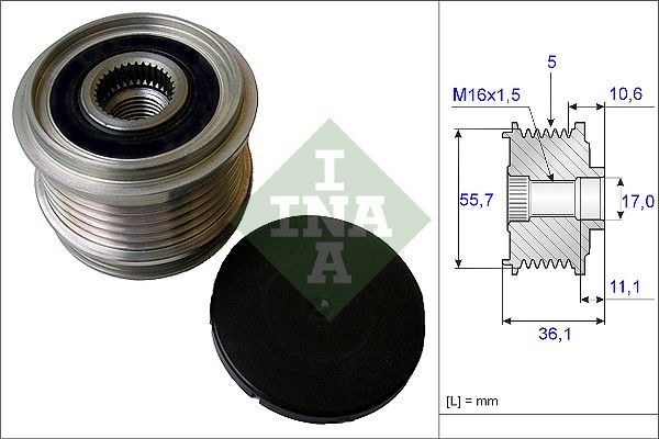 INA Generatortomgang 535 0161 10 Reparasjonssett Ford Kuga Mk1: Generatortomgang INA 535 0161 10