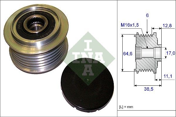 INA Ģeneratora brīvgaitas mehānisms 535 0201 10 Ģeneratora brīvgaitas mehānisms INA Audi 90 535 0201 10