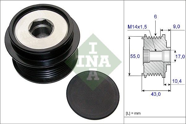 INA Generatortomgang 535 0208 10 INA 535 0208 10 Reimhjul dynamo Toyota Land Cruiser 80 originale pris