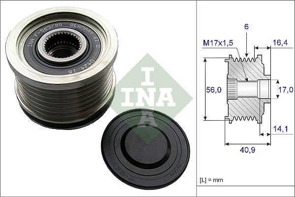 INA Generatortomgang 535 0213 10 Reimhjul dynamo INA Alfa Romeo GTV 535 0213 10