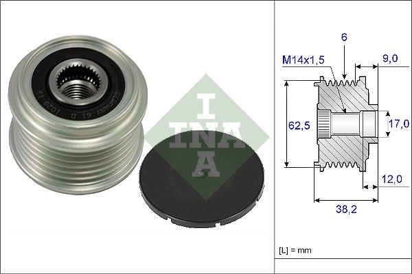 INA Voľnobeżka alternátora 535 0219 10 Remenica alternátora INA LAND CRUISER 535 0219 10 lacné