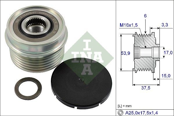 INA Dispositivo ruota libera alternatore 535 0223 10 INA 535 0223 10 Ricambi alternatore FORD Escort Mk5 Coupe originali prezzo
