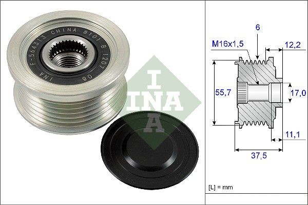 INA Dispositivo ruota libera alternatore 535 0226 10 Puleggia alternatore Chevrolet J305 535 0226 10 INA