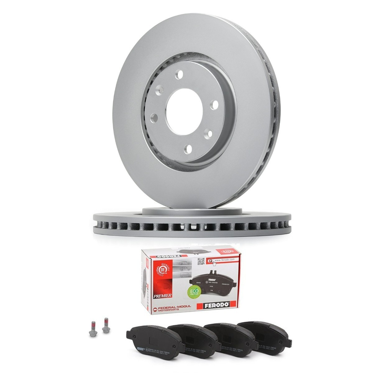 Kit de travões FERODO FRD3405N0054 FERODO PREMIER Coat+ disc FRD3405N0054: Kit de pastilhas de travão e disco Peugeot 207 2016