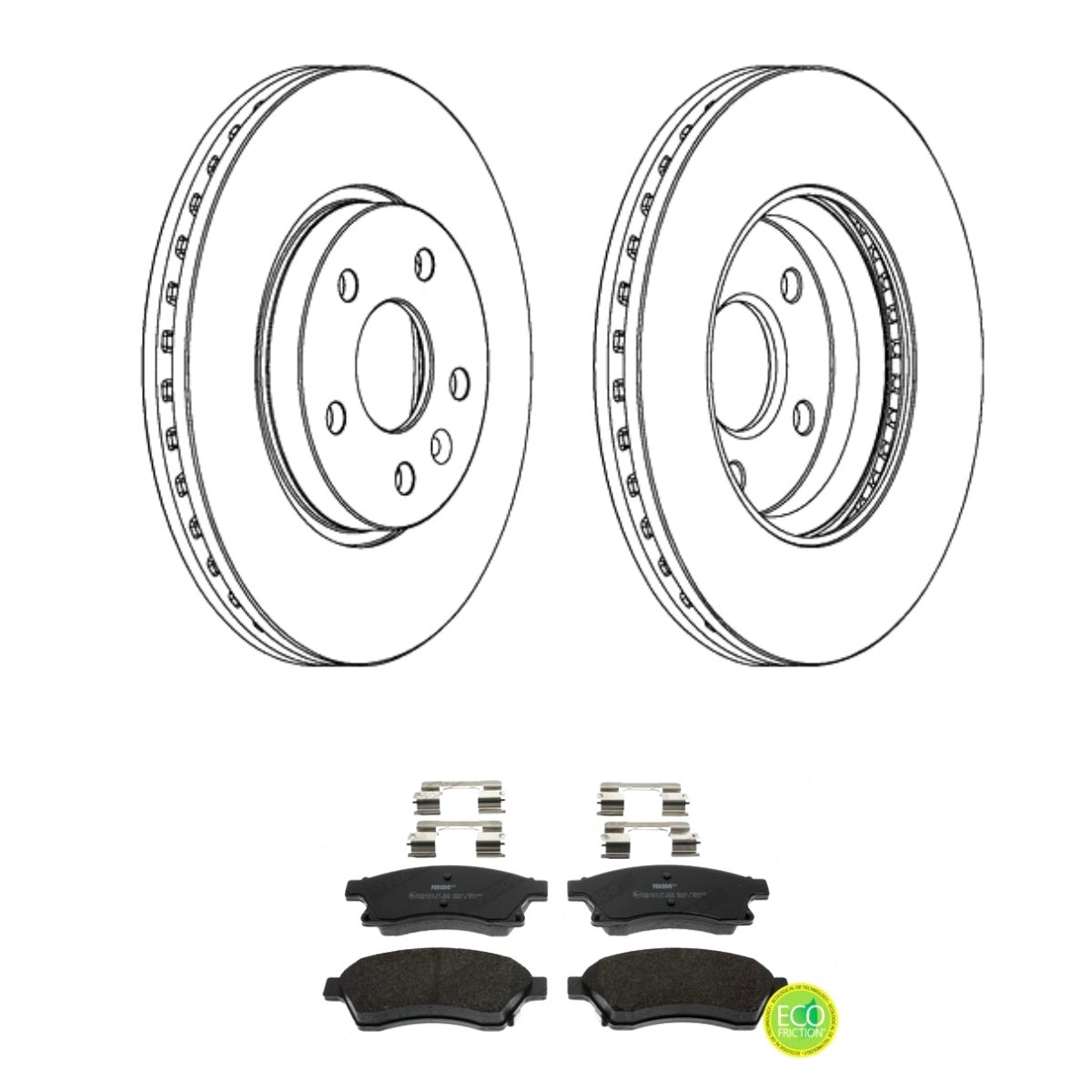 FERODO Bromssats, skivbroms FRD3405N0088 VOLVO bromsskivor och bromsbelägg FERODO FRD3405N0088