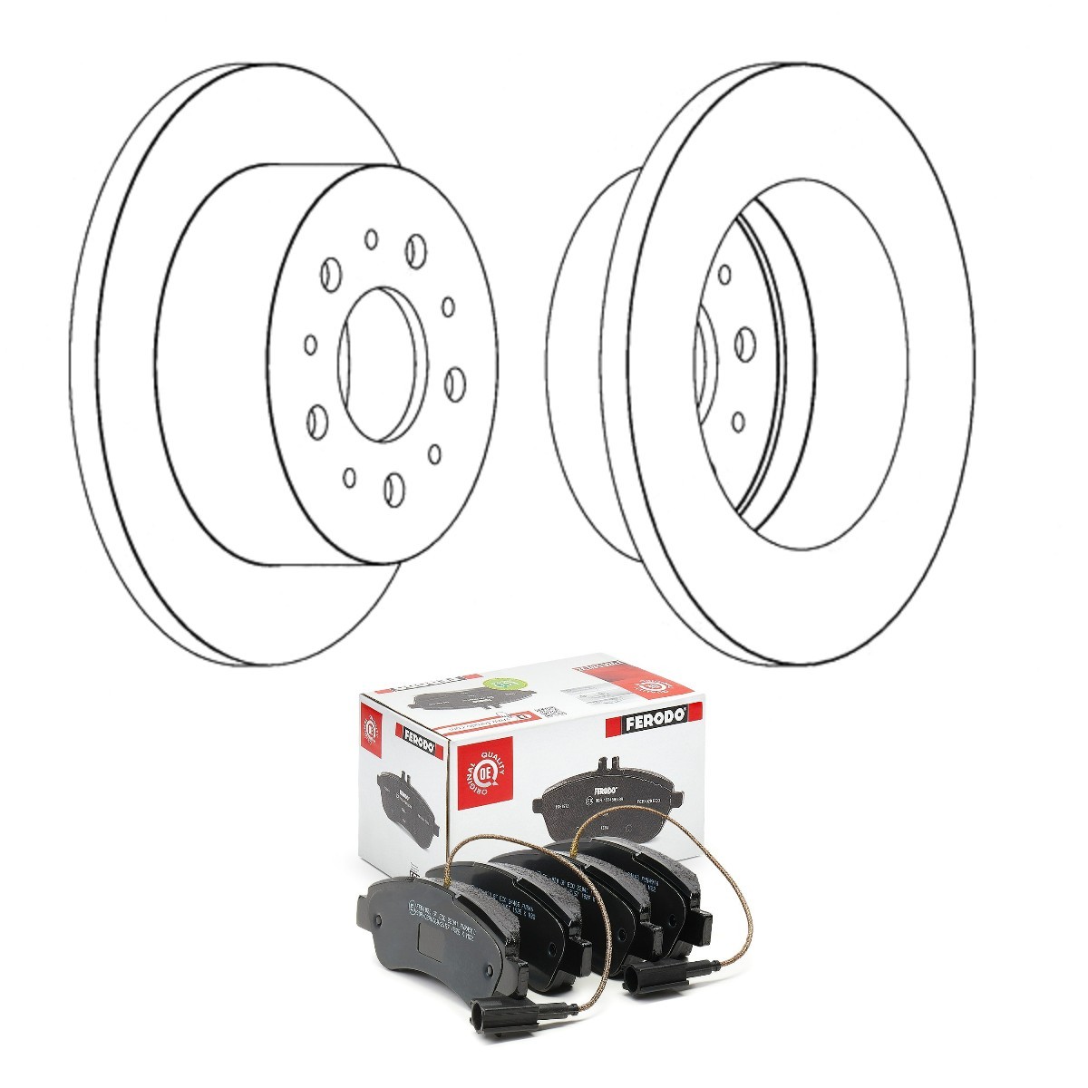 FERODO Bremseskiver og -klosser FRD3405N0098 Bremseskiver og klosser FERODO Nissan QASHQAI FRD3405N0098
