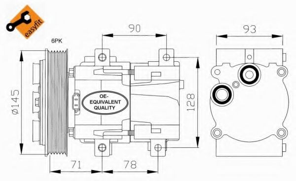 NRF AC-kompressor 32084 NRF EASY FIT 32084 Aircondition FORD KA (RB_)