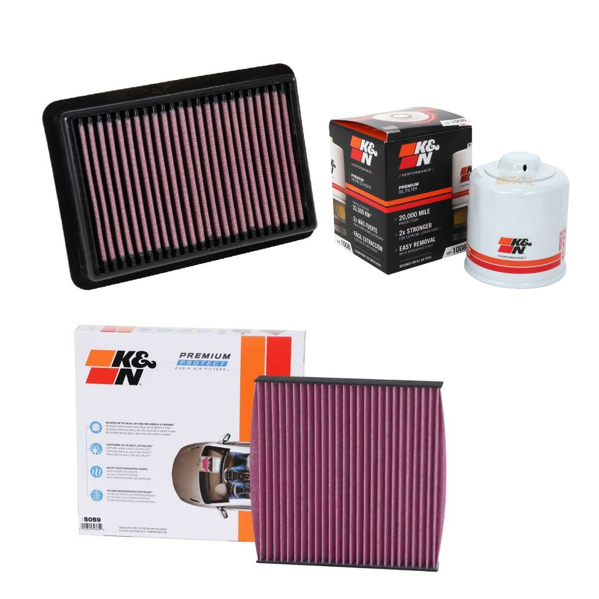 K&N Filters Filtersett KNF4055N0003 K&N Filters KNF4055N0003 Filtersett JEEP AVENGER hva koster