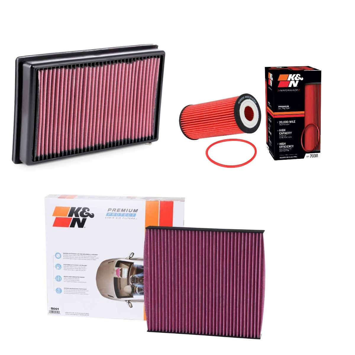 K&N Filters Kit de filtres KNF4055N0004 Kit de filtres K&N Filters LEON KNF4055N0004 pas cher