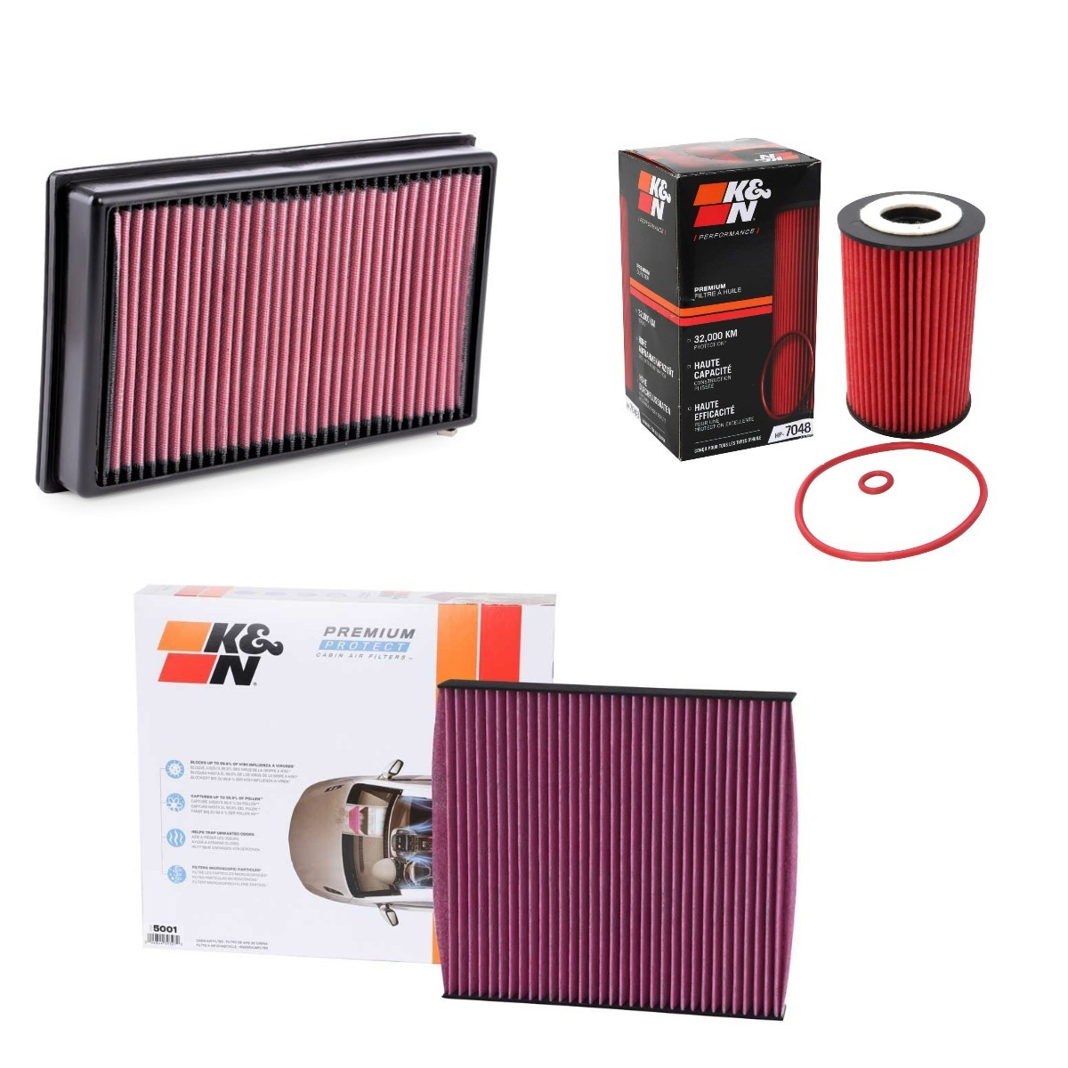 K&N Filters Filterset KNF4055N0007 Filterpaket K&N Filters CADDY KNF4055N0007 günstig