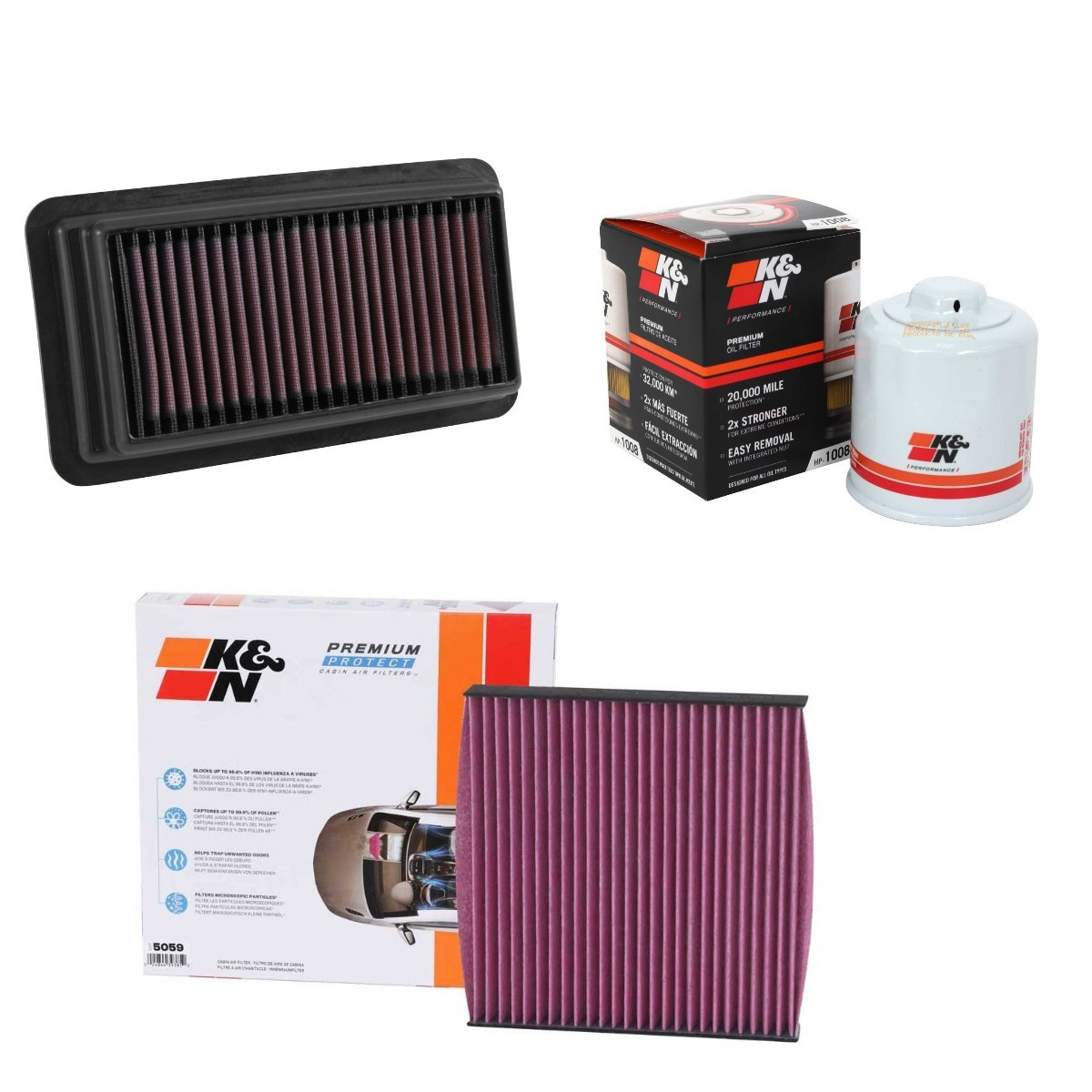 K&N Filters Filtersett KNF4055N0018 K&N Filters KNF4055N0018 Filtersett Jeep AVENGER billige