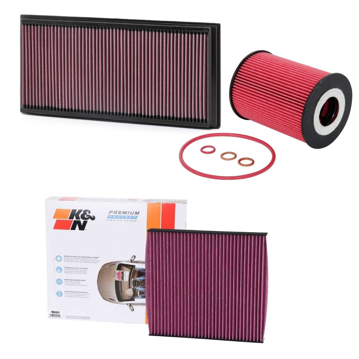 K&N Filters Filtersats KNF4055N0040 K&N Filters KNF4055N0040 Servicekit och filtersats Porsche Panamera 970