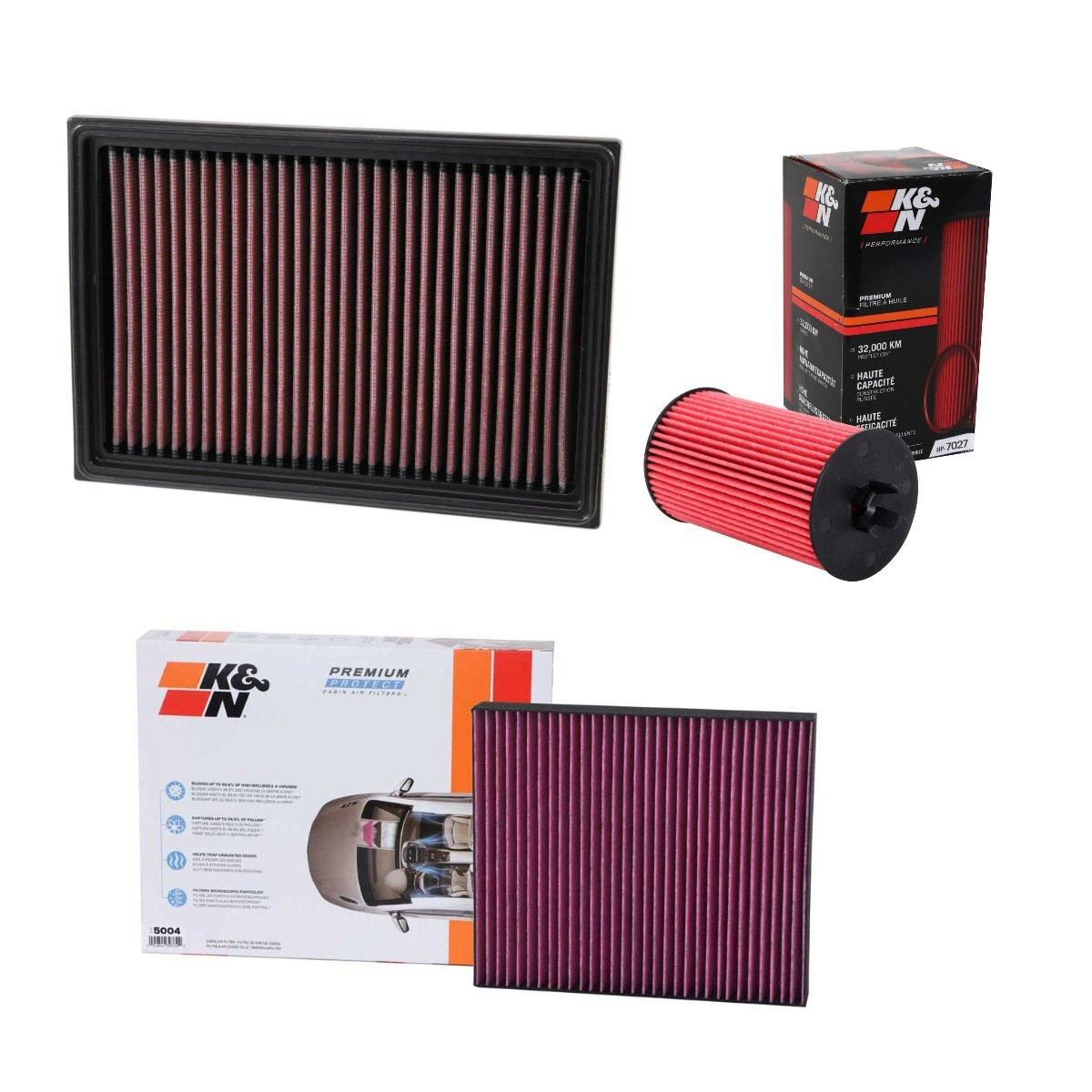 K&N Filters Kit de filtres KNF4055N0041 Seat LEON Kit de filtres K&N Filters KNF4055N0041