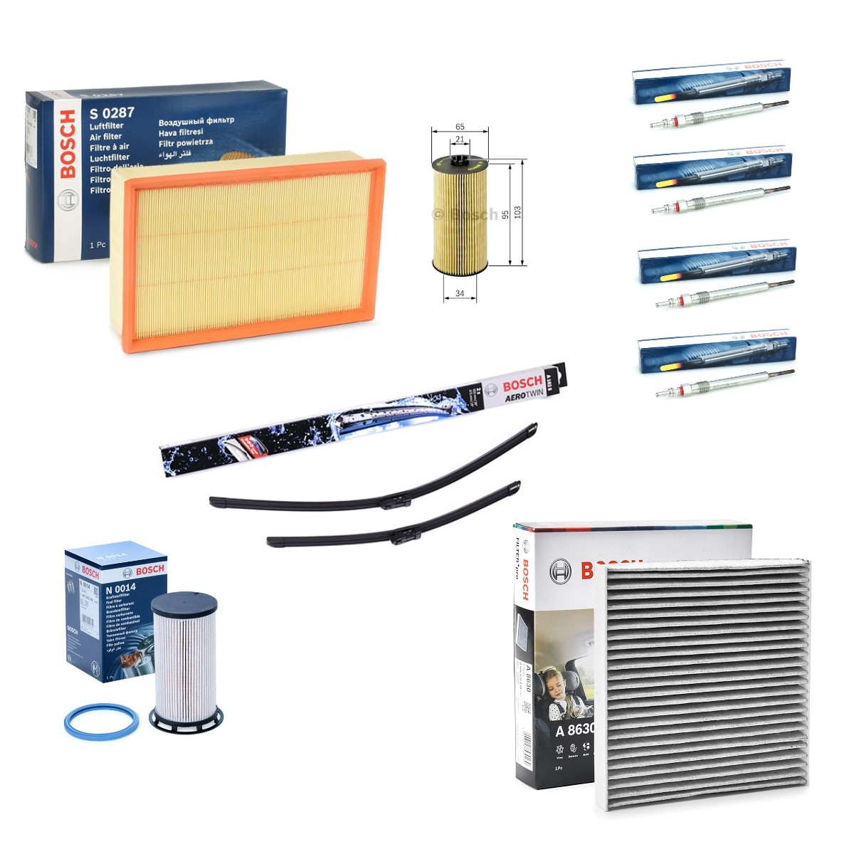 BOSCH Σετ ανταλλακτικών, σέρβις BSH4682SK001 BOSCH BSH4682SK001 γνήσια Σετ φίλτρων VW T-ROC τιμες