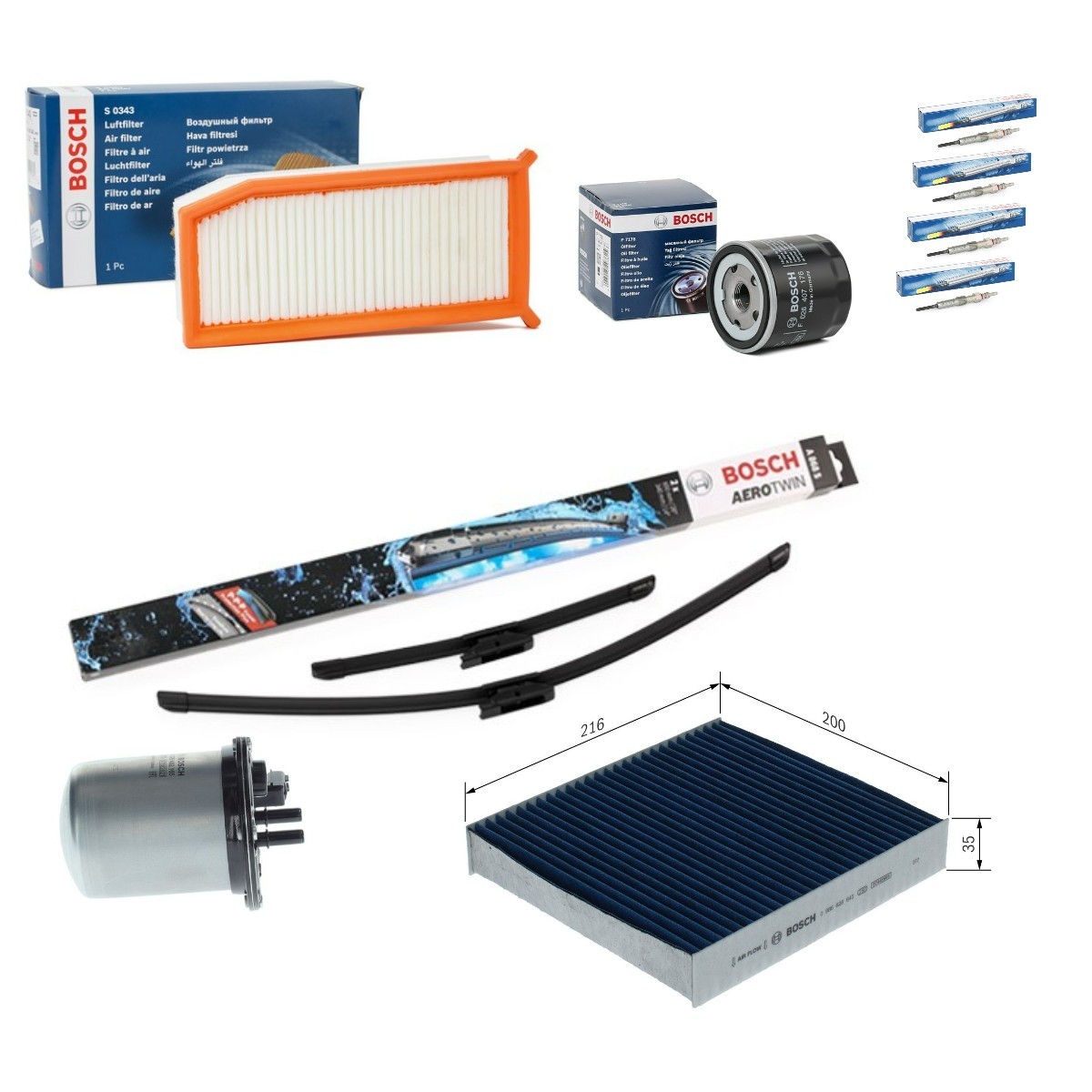 BOSCH Servicepakke BSH4682SK009 BOSCH BSH4682SK009 Filtersett 30 Hatchback pris