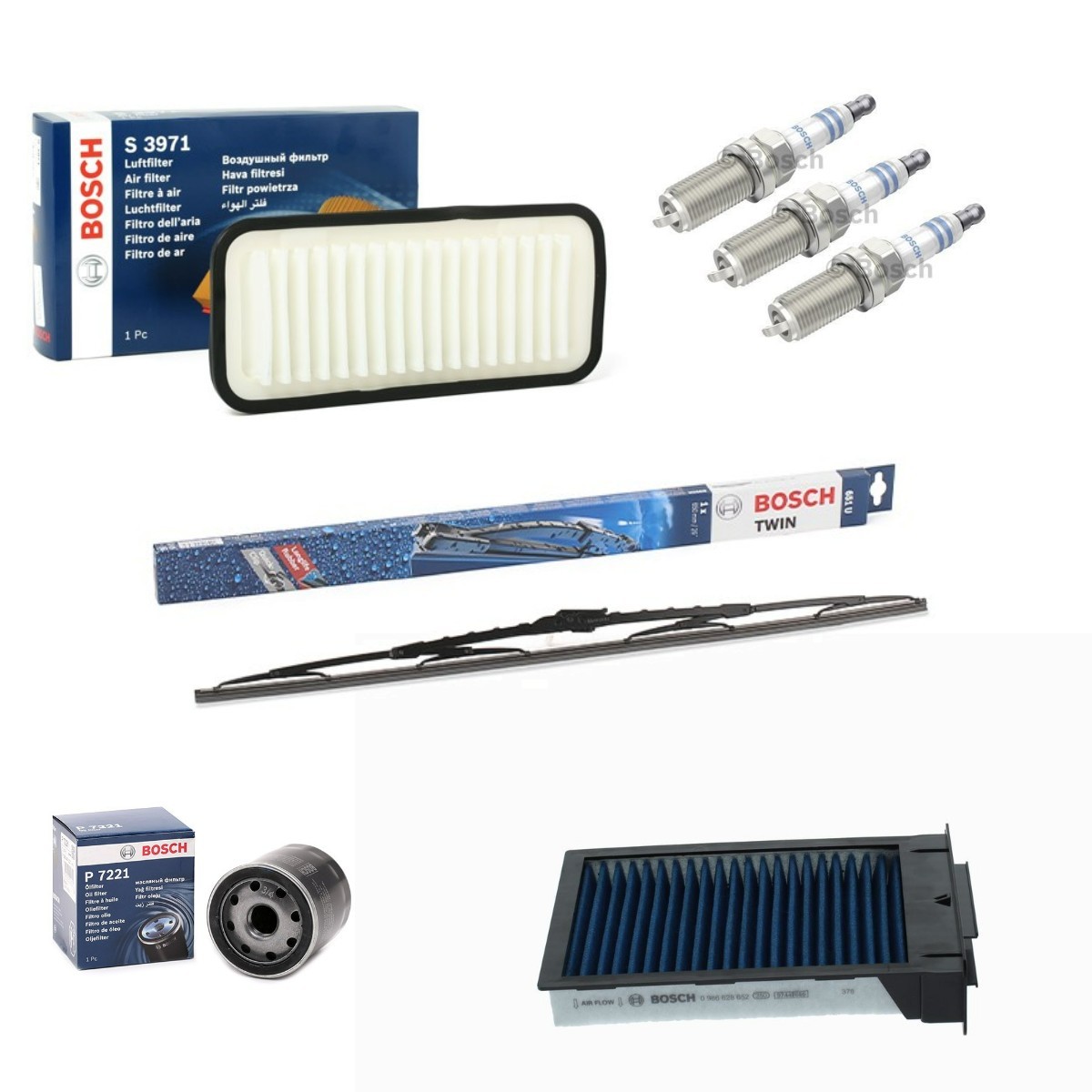 BOSCH Servicepakke BSH4682SK031 BOSCH BSH4682SK031 Filtersett Toyota Avensis T27 originale pris