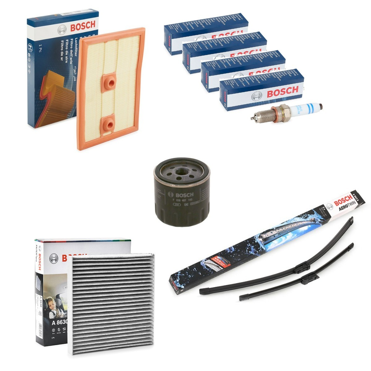 BOSCH Osade komplekt, inspektsioon BSH4682SK047 BOSCH BSH4682SK047 Filter-komplekt Volkswagen Golf VIII Hatchback (CD1) odava hinnaga