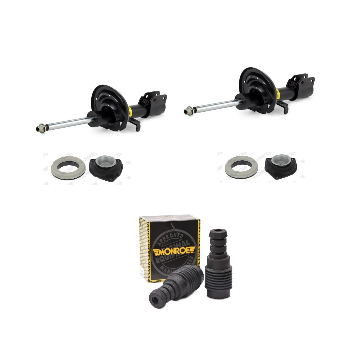 Balstiekārtas komplekts, Amortizatori MONROE MNE1185N0005 MONROE MNE1185N0005 Atsperu un piekares amortizatoru komplekts RENAULT CLIO 2023