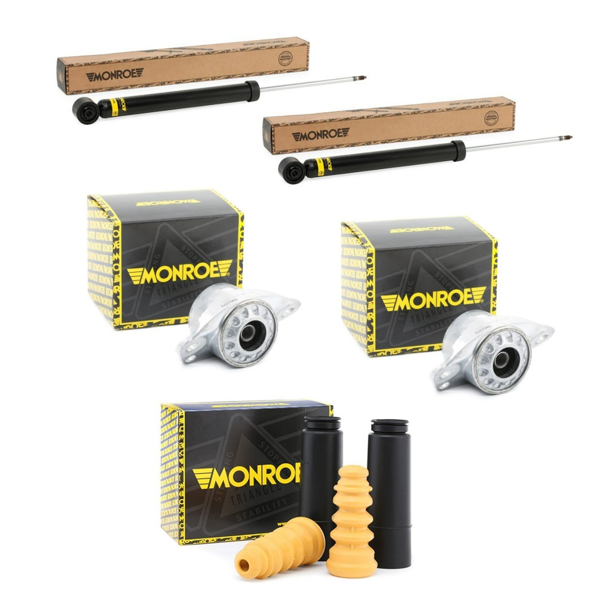 MONROE Kit ammortizzatori MNE1185N0009 MONROE MNE1185N0009 Kit ammortizzatori VOLKSWAGEN Polo IV Sedan (9A4, 9A2, 9N2, 9A6) 1.6 101 CV 2004