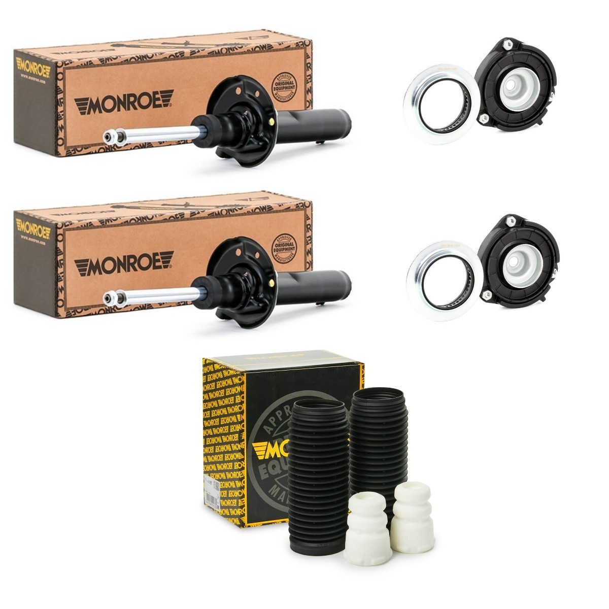 MONROE Fjærsett, støtdemper MNE1185N0011 Senkesett Audi 8PA MNE1185N0011 MONROE
