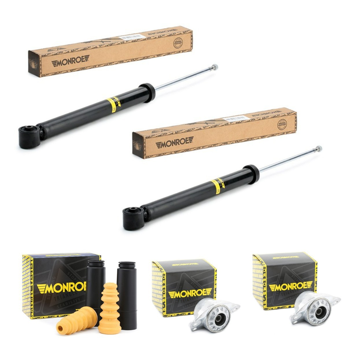 Kit de suspensão, amortecedores MONROE MNE1185N0024 MONROE MNE1185N0024: Kit de suspensão molas amortecedores Volkswagen BORA 2008