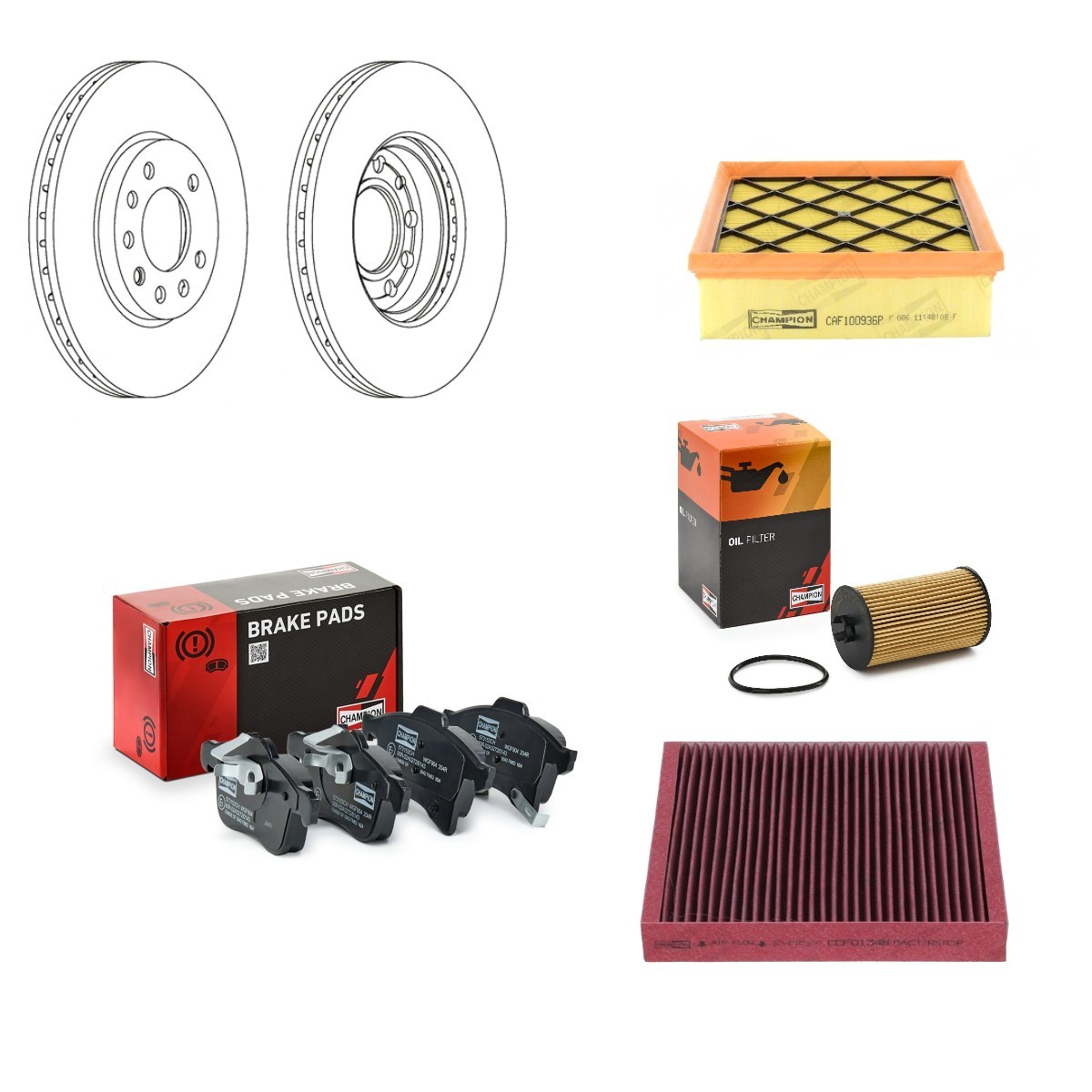 CHAMPION Onderhoudspakket CMP4682SK033 CHAMPION Onderhoudspakket en filterset NISSAN EON TITAN CMP4682SK033