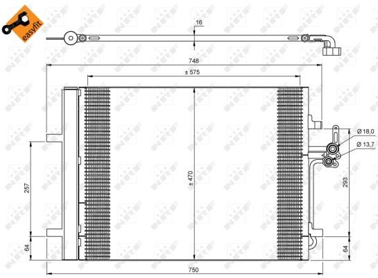 NRF Condensor voor airco 35850 NRF 35850 Condensor Volvo S80 II aan een voordelige prijs