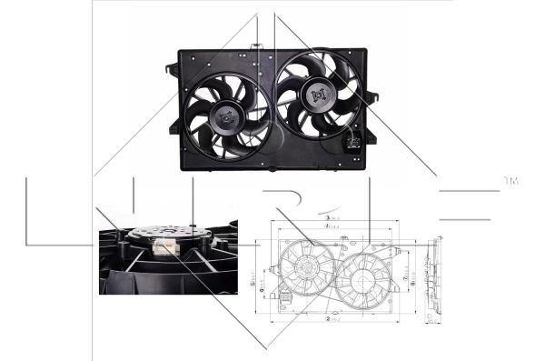 Motoventilateur NRF 47000 NRF 47000 Ventilateur de moteur FORD MONDEO 1999
