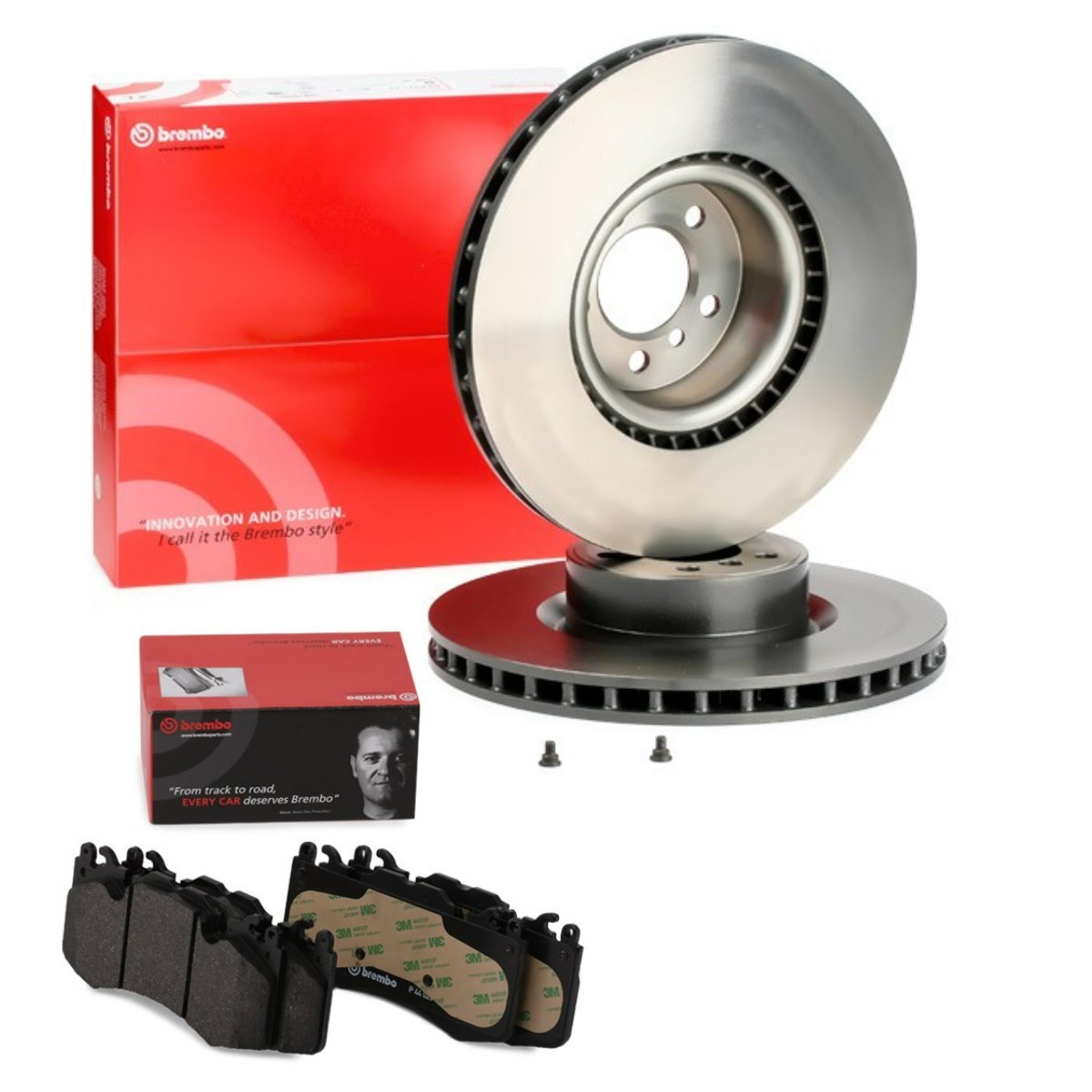 BREMBO Bremseskiver og -klosser BRB3405N0523 BREMBO BRB3405N0523 originale Bremsekit AUDI A1 pris